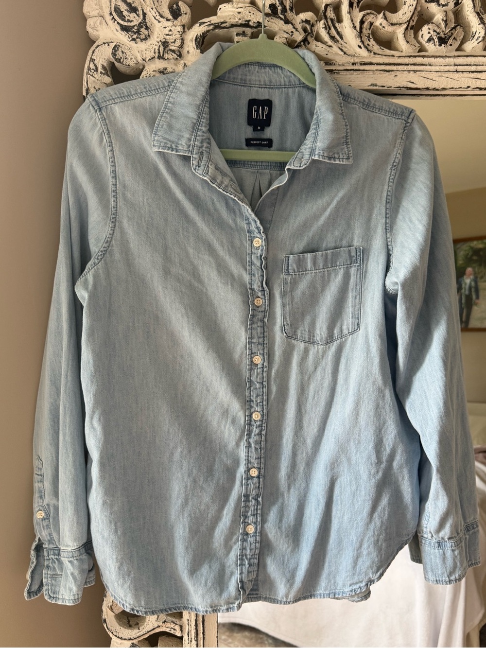 GAP Light Blue Denim Button-Up Shirt - Chambray